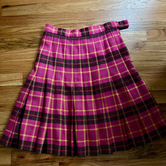 Vintage Escada Margaretha Ley pink pleated 100% wool skirt, women’s XS-S Germany - Picture 1 of 3